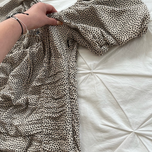 Zara Polka Dot Mini Dress with Puff Sleeves - Picture 8 of 10